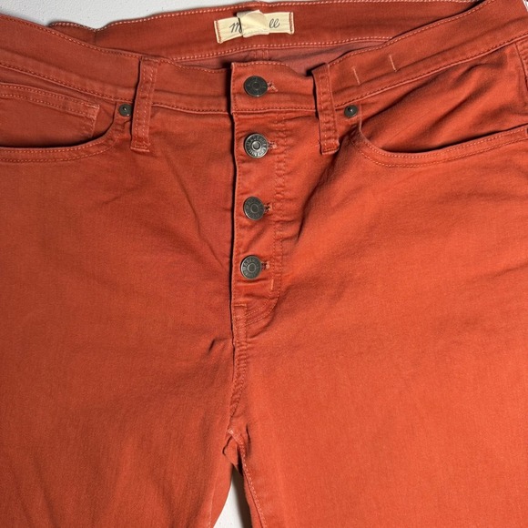 Madewell 9" Mid-Rise Skinny Jeans 30 Orange Button Fly Denim - Picture 5 of 6